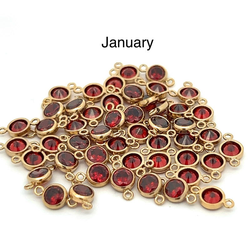 CN26 - 4mm Birthstone CZ Connectors