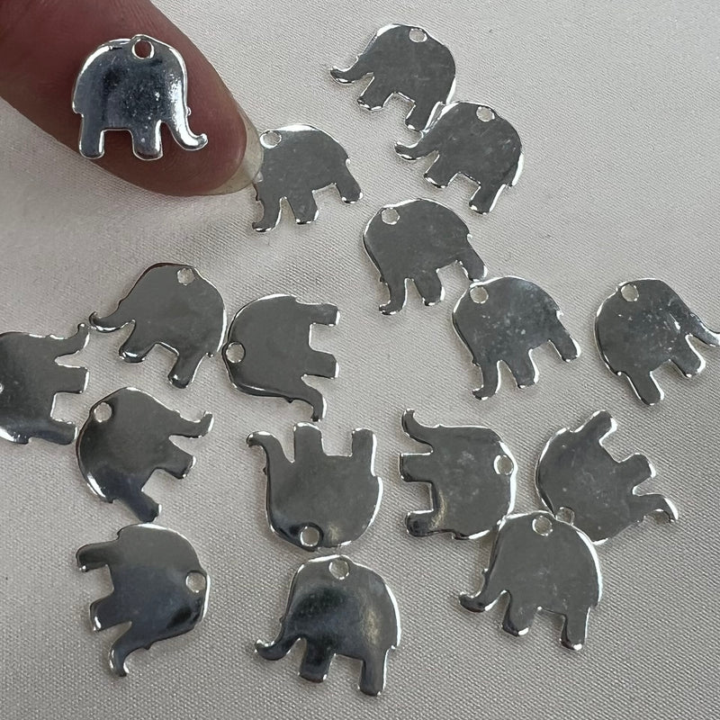 CH66 - 11mm Elephant Sterling Silver Charm (pack of 3)