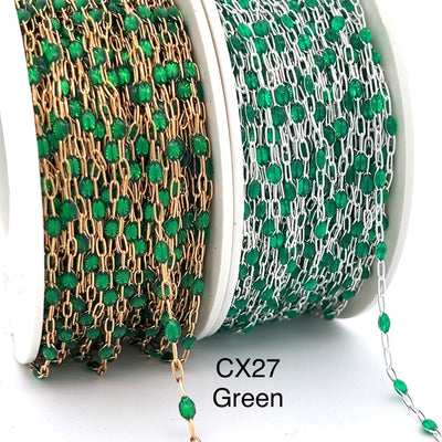 CX27: Enamel Paperclip Chain by the foot