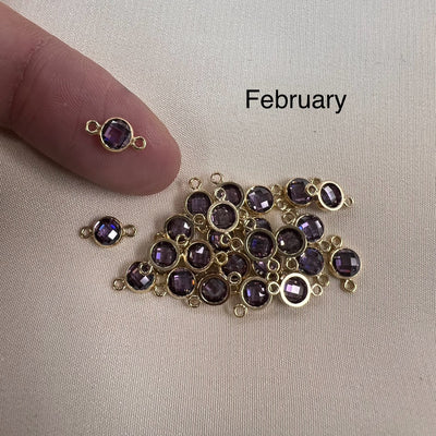 CN29 - 4mm CZ Flatback Birthstone Connector