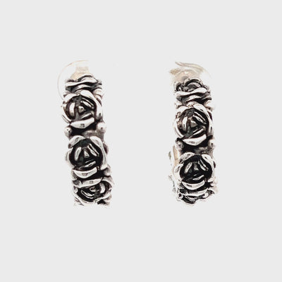 Oxidized Rose C Post Earrings - Net